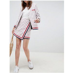 ASOS Design -NEW-Tailored Boucle Check Miniskirt